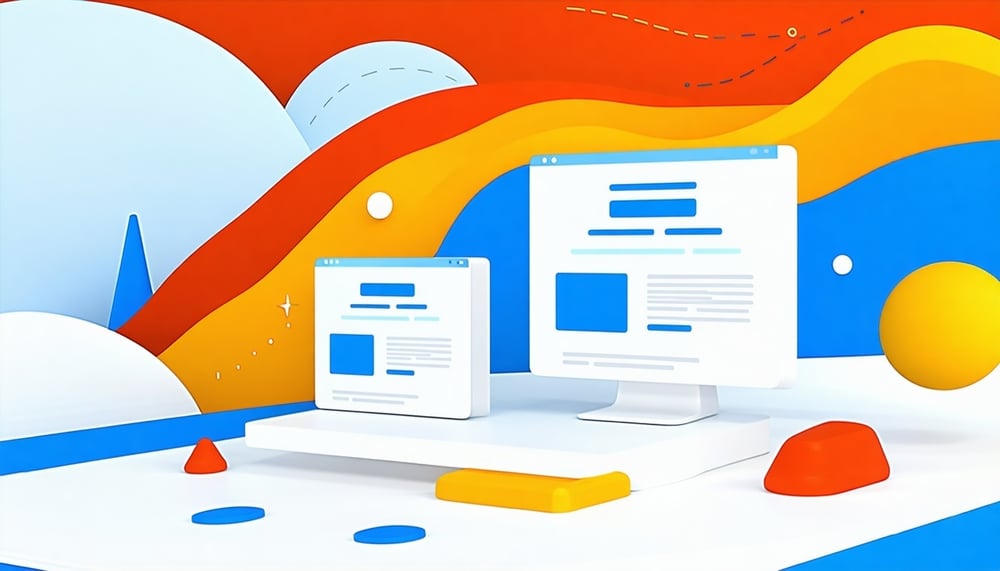 Illustration representing fast web page loading